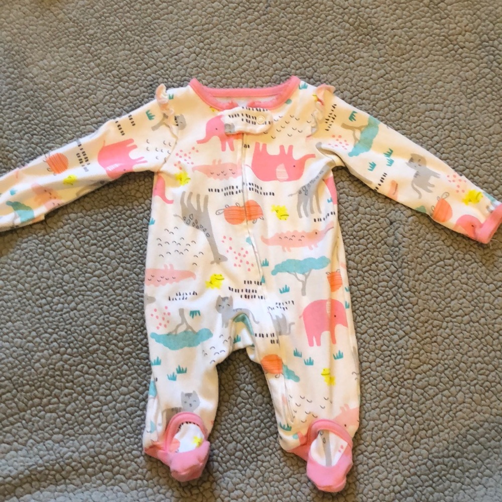 Safari animal footie pajamas